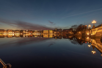 Fototapeta premium Hamburg, Germany at sunset