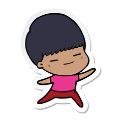 sticker of a cartoon smug boy