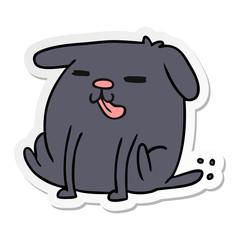 sticker cartoon kawaii of a cute dog