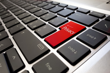 Modern Keyboard With Privacy Policy red Button