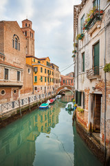 Canal and historic buildings in Venice, Italy