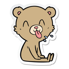 sticker of a rude cartoon bear