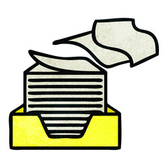 retro grunge texture cartoon stacked papers