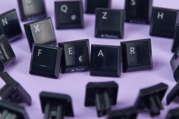 the word fear written with keyboard keys