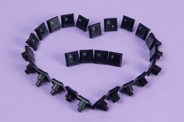Fototapeta premium the word love in Spanish written with keyboard keys