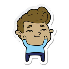 Fototapeta premium sticker of a happy cartoon man