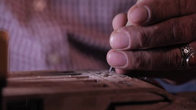 Wood carving craft patterns, slow motion