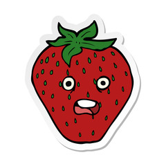 sticker of a cartoon strawberry