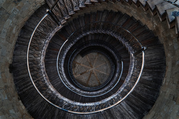 Fototapeta na wymiar Spiral Staircase in Old Lighthouse, Interior decoration Architecture 