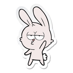 sticker of a cute cartoon rabbit