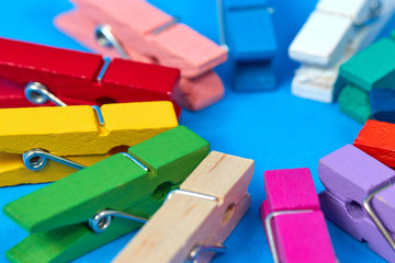 colored wooden mini  clothespins