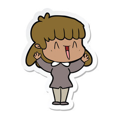 sticker of a cartoon woman