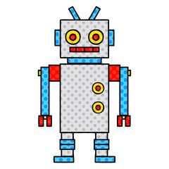 comic book style cartoon dancing robot