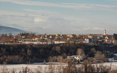 Fototapeta premium Landscapes streets of Cuneo Italy, aerial view