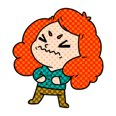 cartoon of cute kawaii girl
