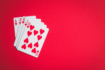 Poker cards. Royal flush.