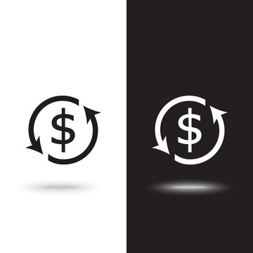 Currency exchange outline icon black color isolated on white background on black and white background