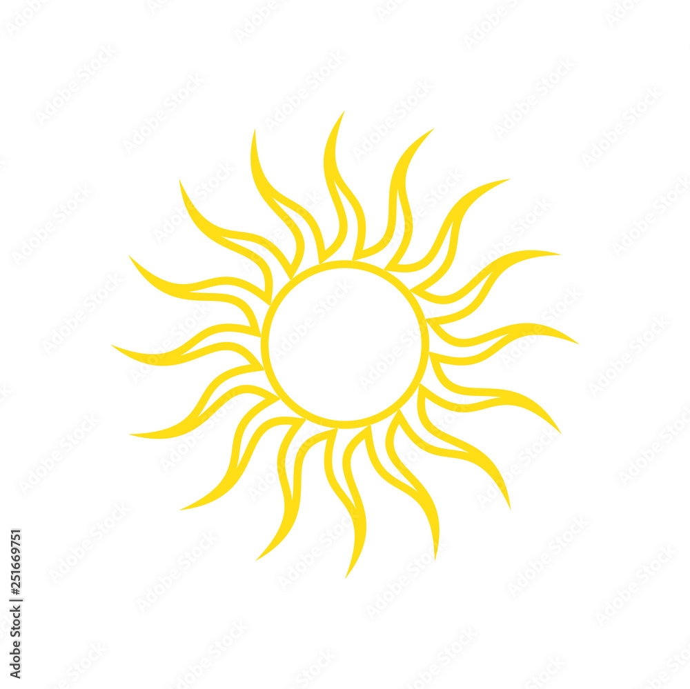 Poster sun icon on white background for graphic and web design, modern simple vector sign. internet concept