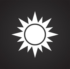 Sun icon on black background for graphic and web design, Modern simple vector sign. Internet concept. Trendy symbol for website design web button or mobile app