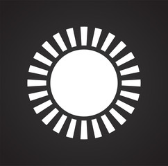 Sun icon on black background for graphic and web design, Modern simple vector sign. Internet concept. Trendy symbol for website design web button or mobile app