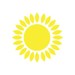 Sun icon on white background for graphic and web design, Modern simple vector sign. Internet concept. Trendy symbol for website design web button or mobile app