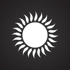 Sun icon on black background for graphic and web design, Modern simple vector sign. Internet concept. Trendy symbol for website design web button or mobile app