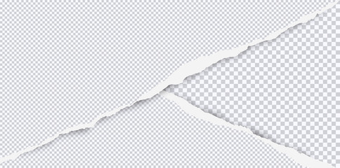 Torn squared white paper in corners are on background with space for text. Vector illustration