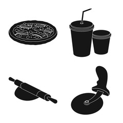Isolated object of pizza and food icon. Set of pizza and italy vector icon for stock.