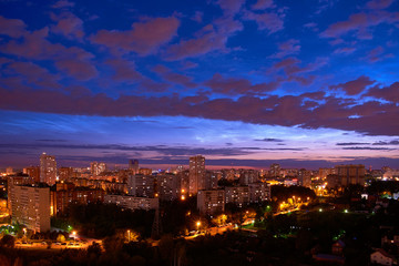 city at night mesospheric clouds