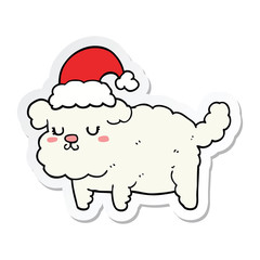 sticker of a cute christmas dog