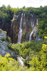 Fototapeta na wymiar Waterfall at Plitvice lakes national park