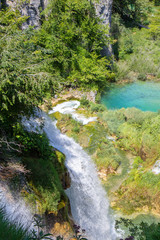 Naklejka na ściany i meble Waterfall at Plitvice lakes national park