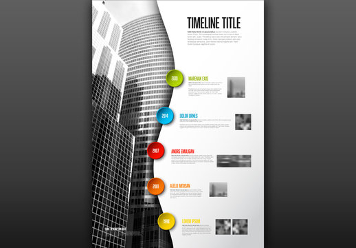 Colorful Timeline Buttons Infographic Layout