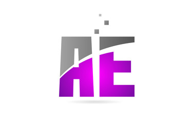 pink grey alphabet letter combination AE A E for logo icon design