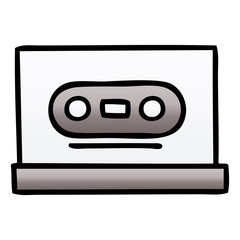 gradient shaded cartoon retro cassette