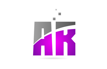 Naklejka premium pink grey alphabet letter combination AR A R for logo icon design