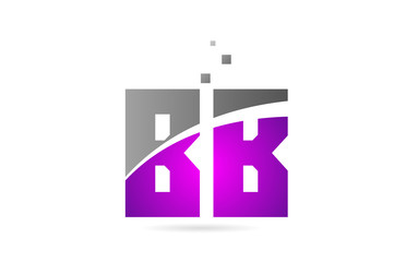 pink grey alphabet letter combination BB B B for logo icon design