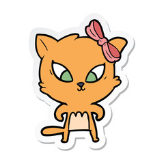 sticker of a cartoon cat