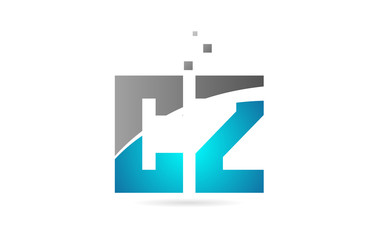 blue grey alphabet letter combination CZ C Z for logo icon design