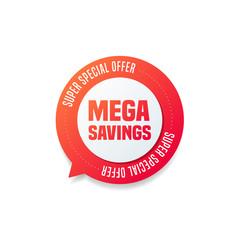 Mega Savings Round Shopping Label