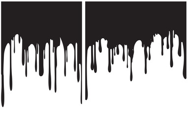 Pair of black paint drips. Vector illustration for your design.