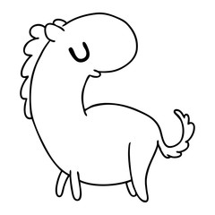 line drawing kawaii of a cute horse