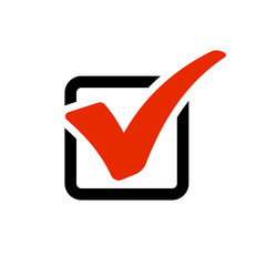 Red checkmark in box. Vector © warmworld