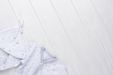 Baby kid toddler cloth on white.