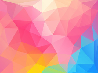 Obraz premium Flat retro color geometric triangle background with grunge texture