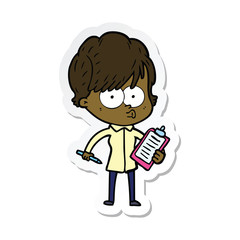 sticker of a cartoon woman