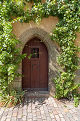Fototapeta na wymiar Old, wooden castle door.