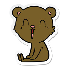 sticker of a happy cartoon bear