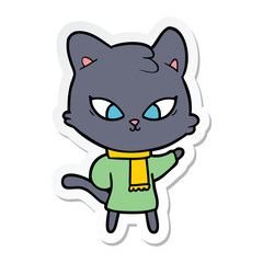 Obraz premium sticker of a cute cartoon cat