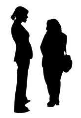 women making chat, silhouette vector